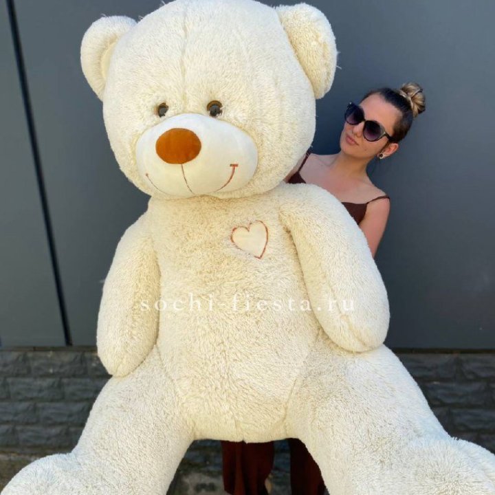 Белый плюшевый мишка большой в Новороссийске