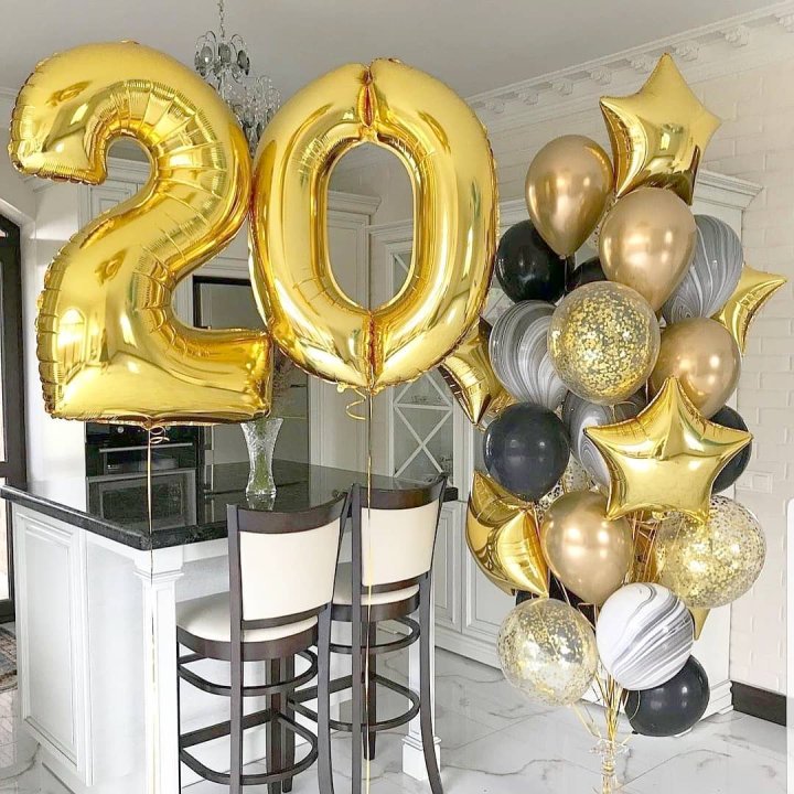 Фольгированный шар Золотая Цифра в Новороссийске