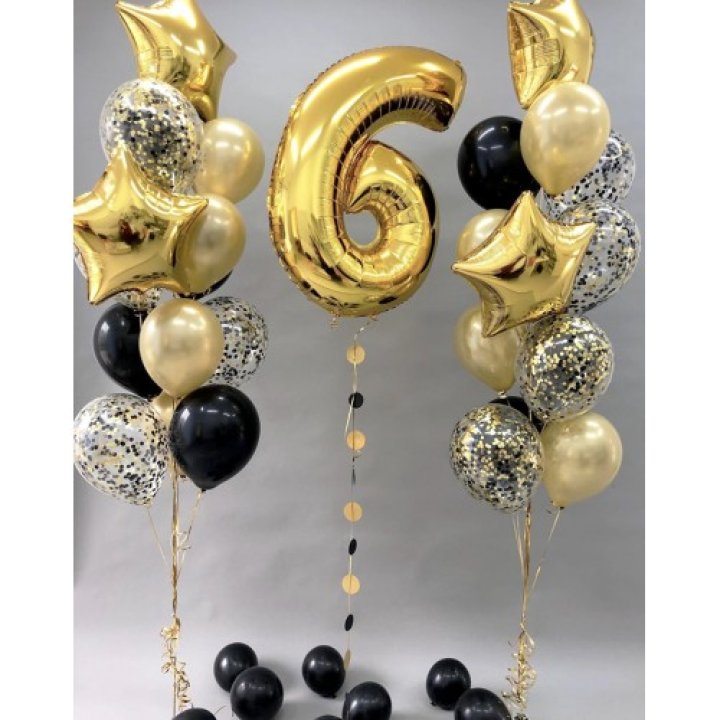 Цифра с фонтанами шаров  в Новороссийске