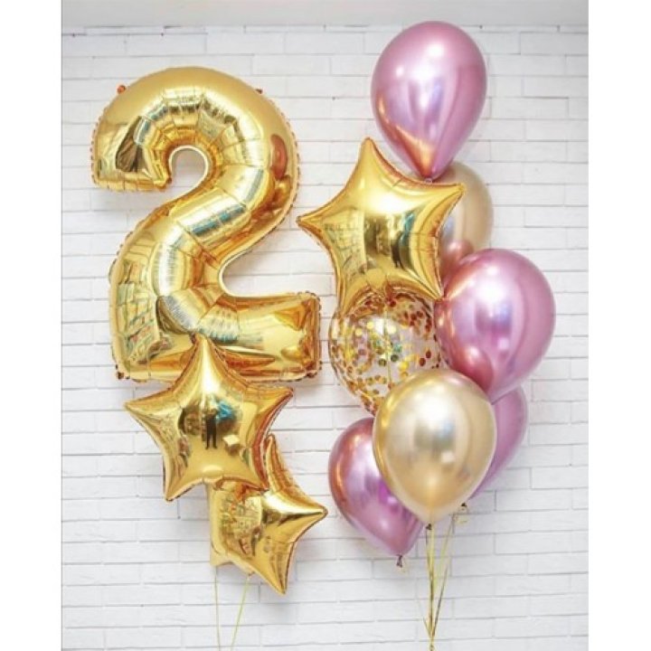 Цифра с фонтанами шаров  в Новороссийске