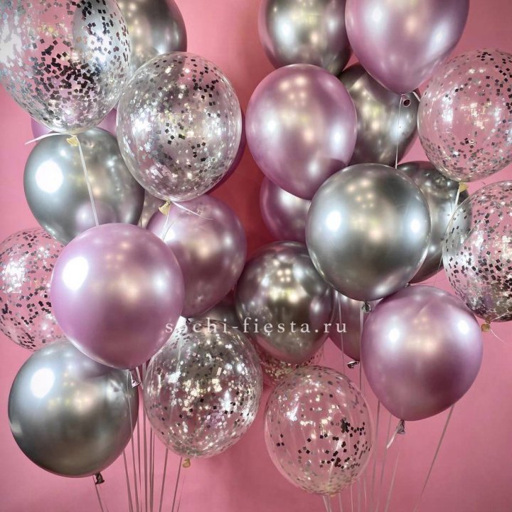 Фонтан шаров "Сильвер пинк" в Новороссийске