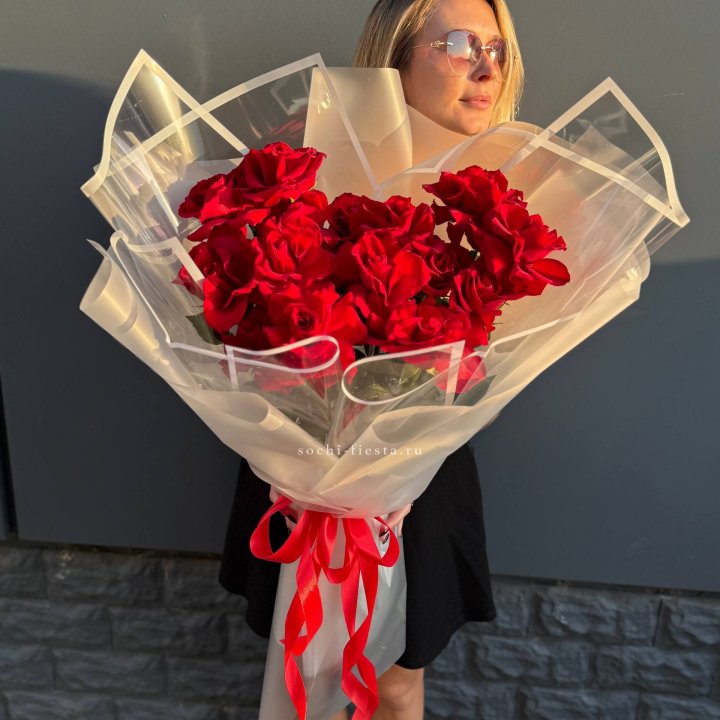  Букет  высоких роз 15 шт в Новороссийске