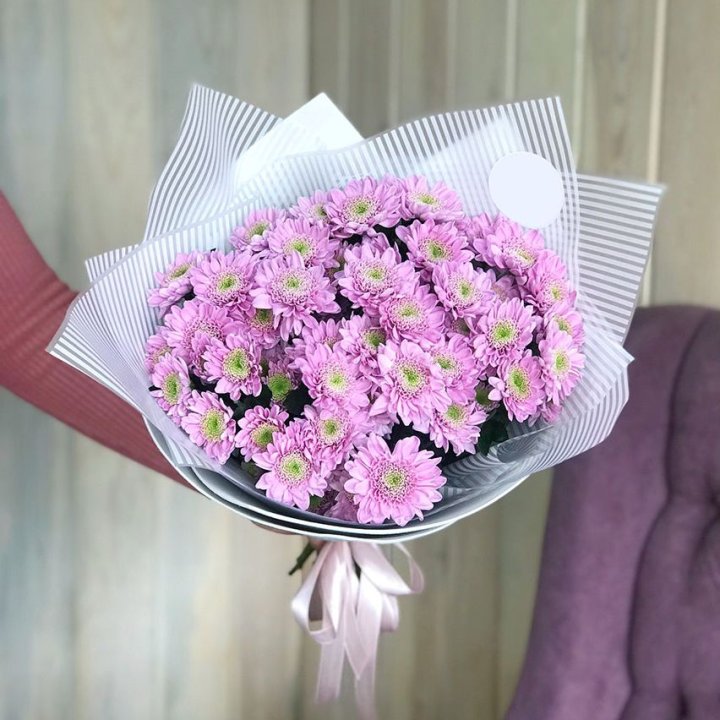 Букет розовых хризантем в Новороссийске