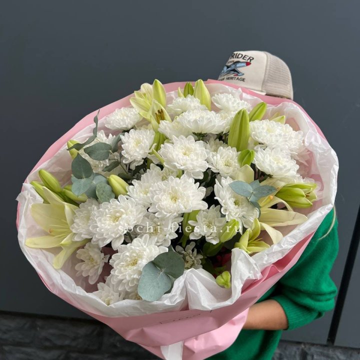  Букет  хризантемы и лилии в Новороссийске