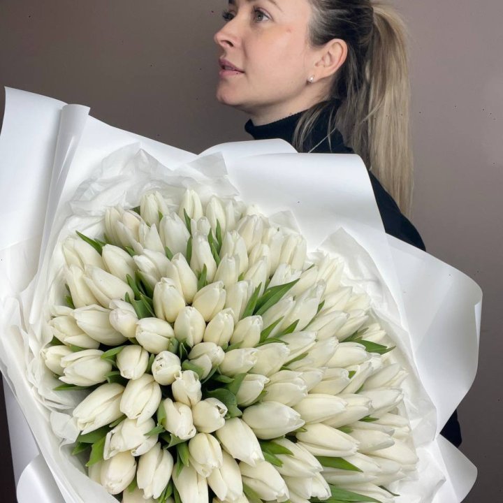 101 белый тюльпан №2 в Новороссийске