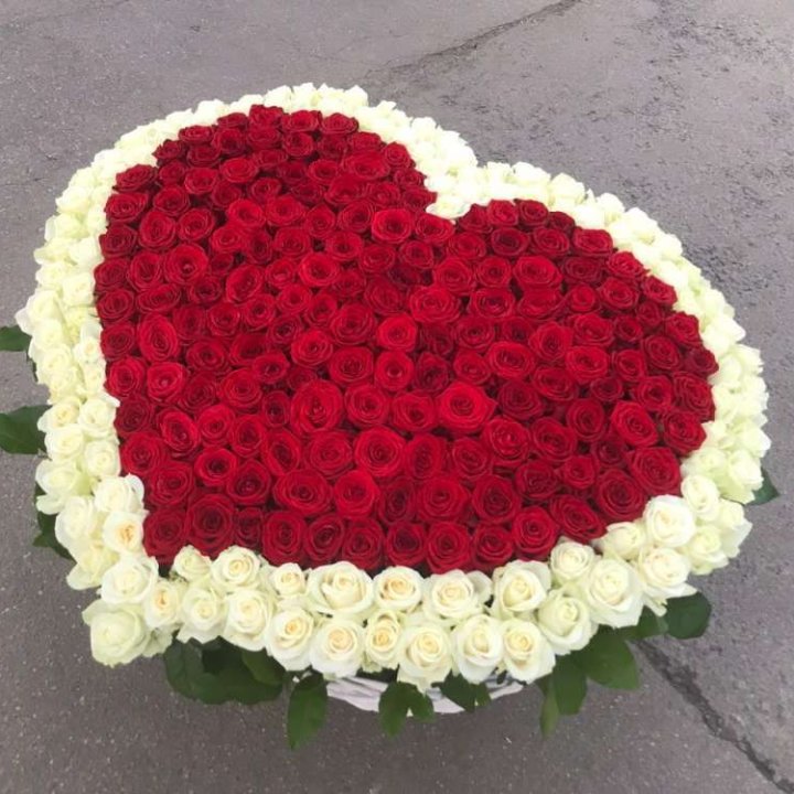 333 розы в корзине в Новороссийске