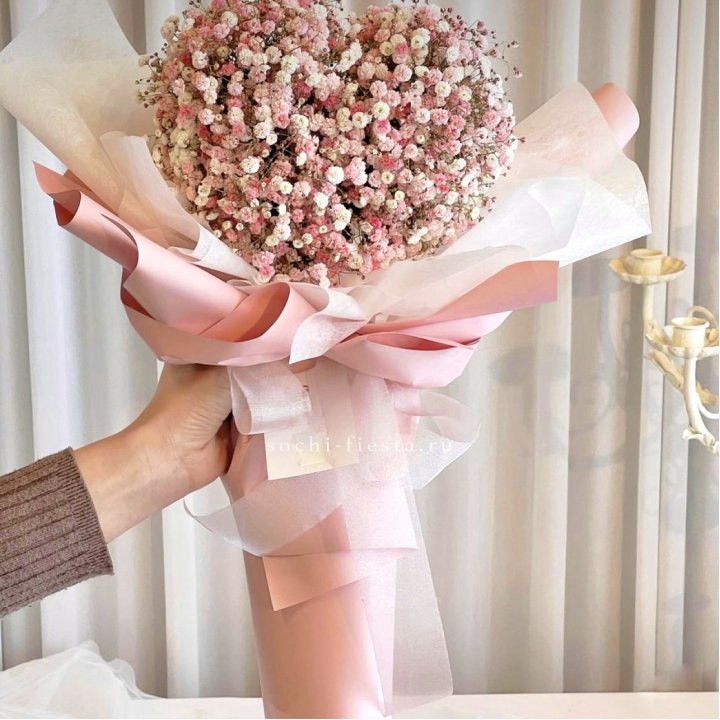 Сердце из гипсофилы  в Новороссийске