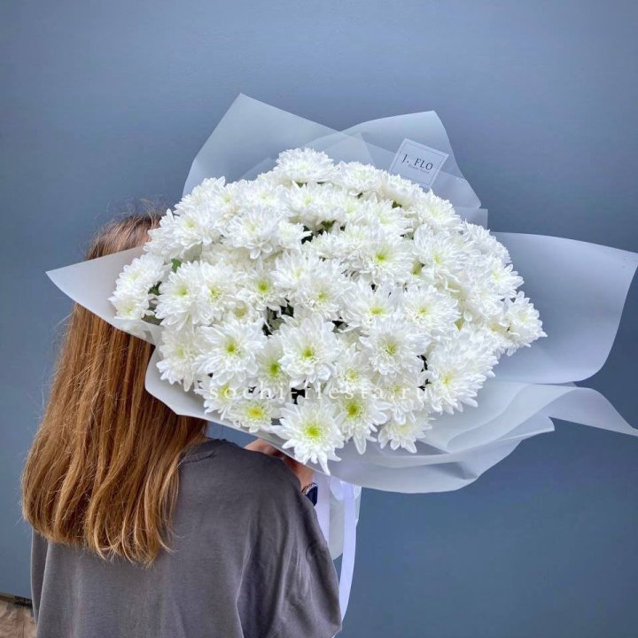 Букет хризантем "Белая снежинка" в Новороссийске