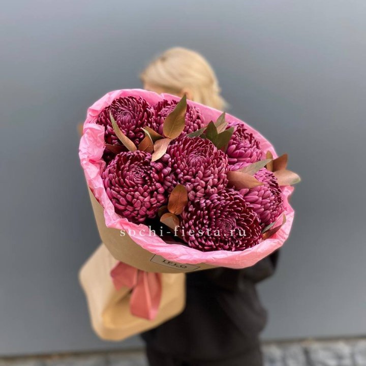 7 Хризантем Бигуди в золоте в Новороссийске