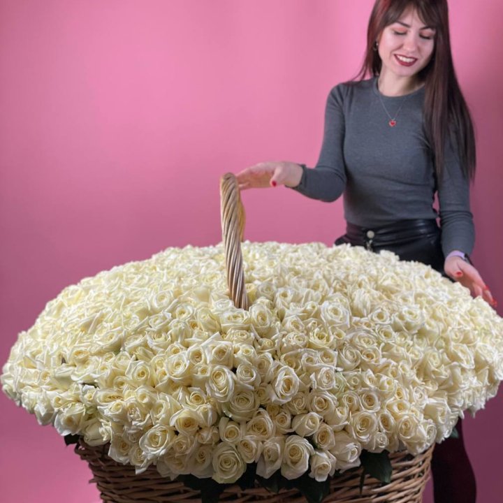 1001 белая роза в Новороссийске