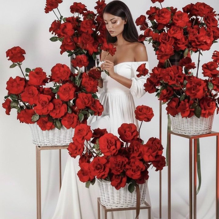 Сет из красных французских роз в Новороссийске