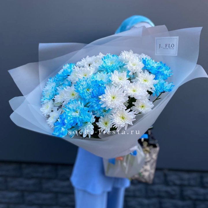 Букет хризантем "Голубая снежинка" в Новороссийске