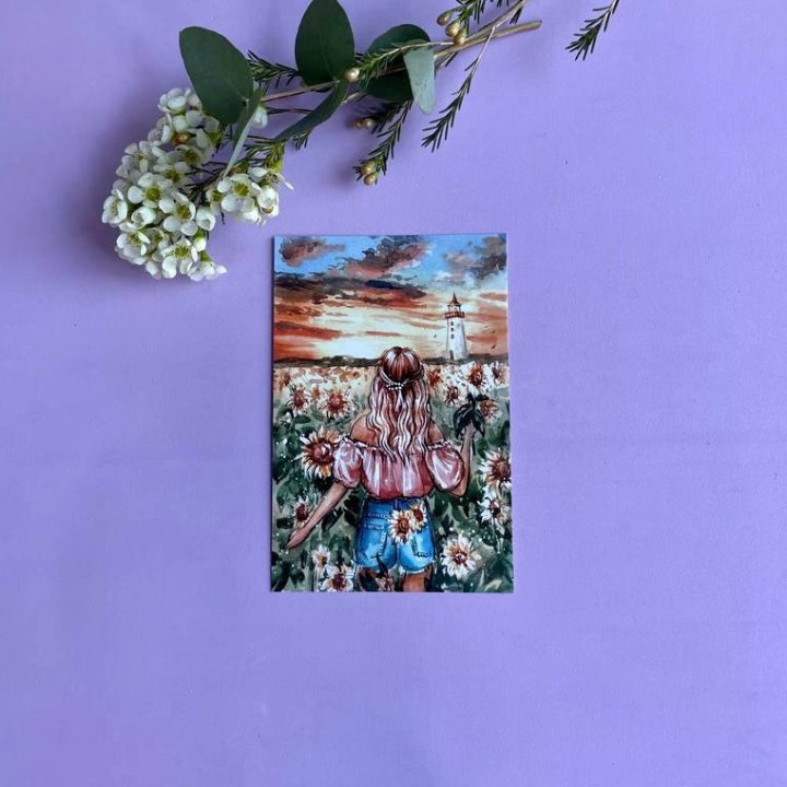 Открытка к букету "Подсолнух" в Новороссийске