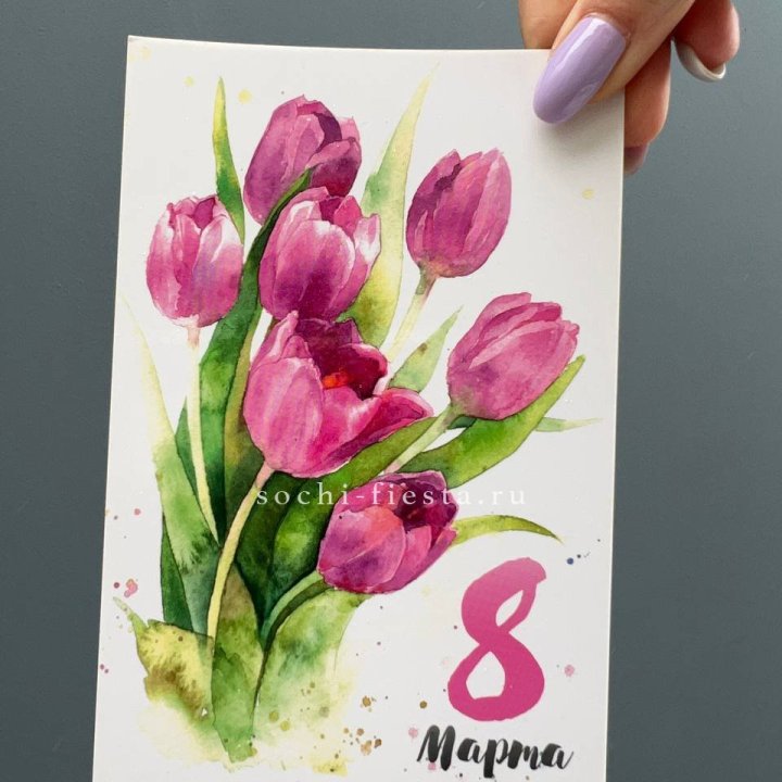 Открытка к букету "8 марта!" в Новороссийске