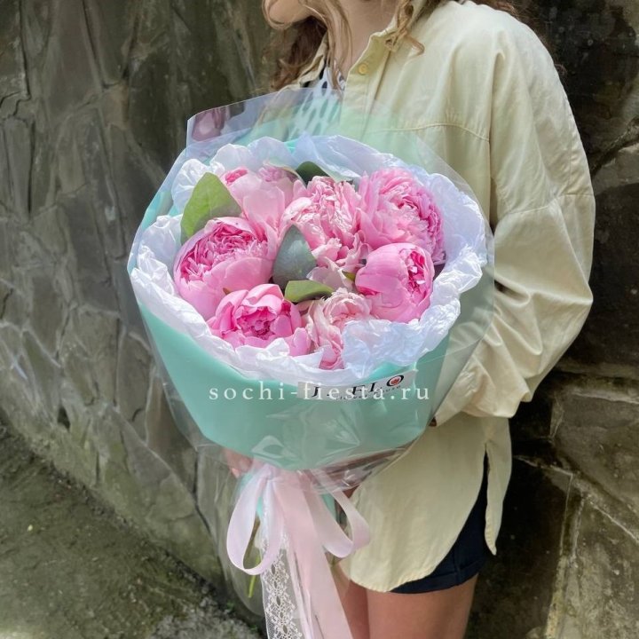 7 зефирных пионов в фоамиране в Новороссийске