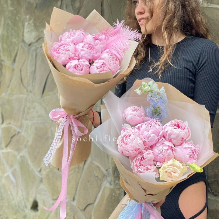 7 зефирных пионов  в Новороссийске