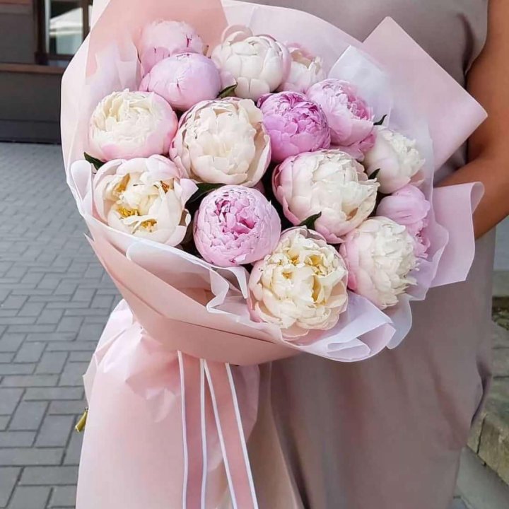 Букет пионов "Маршмелоу" в Новороссийске