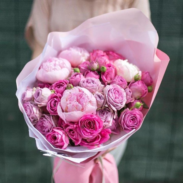 Букет с пионами "Леси" в Новороссийске