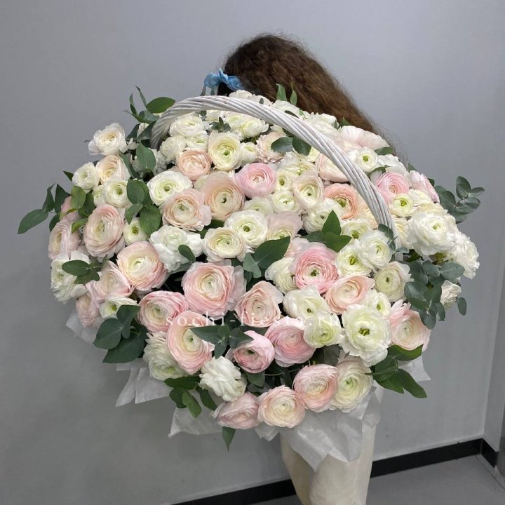 Ранункулюсы в корзине в Новороссийске