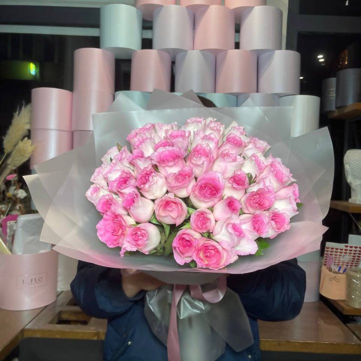  51 розовых роз в Новороссийске