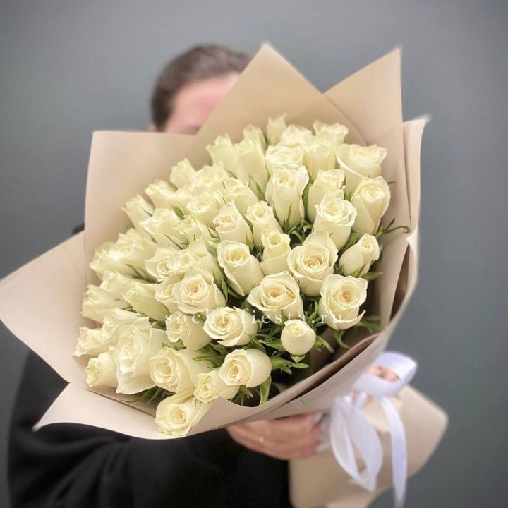 51 белая кенийская роза  в Новороссийске