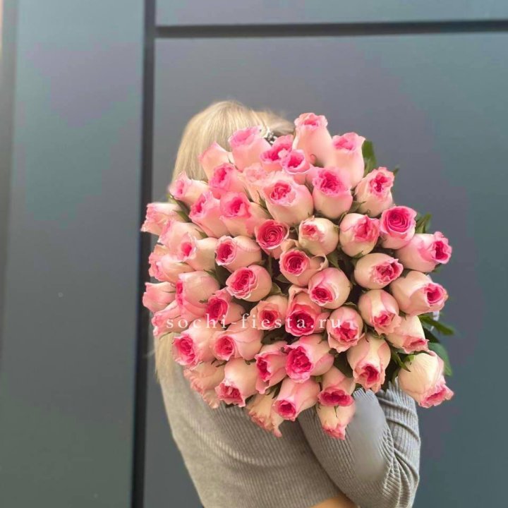 51 розовая роза в Новороссийске
