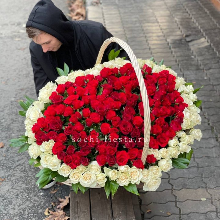 201  роза в корзине   в Новороссийске