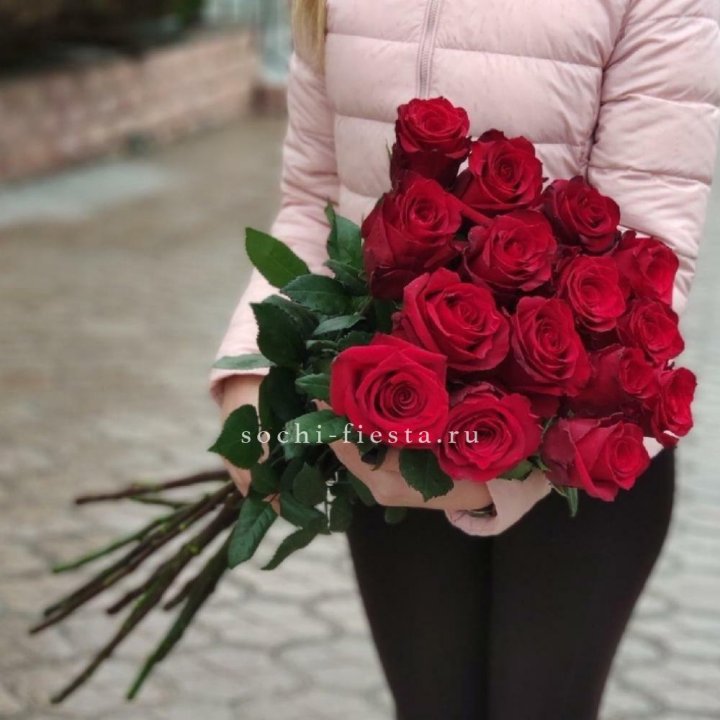 15 высоких красных роз в Новороссийске