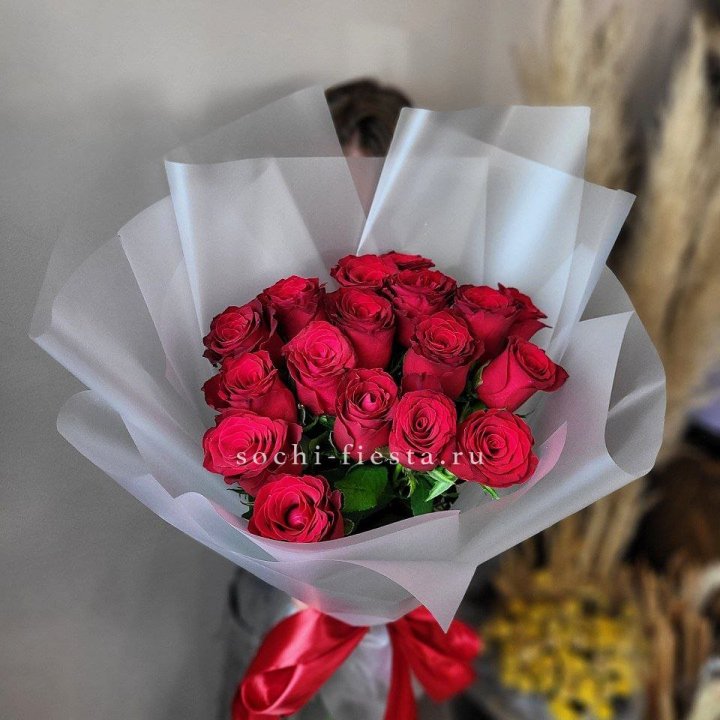 17 красных роз "Нет времени ждать" в Новороссийске