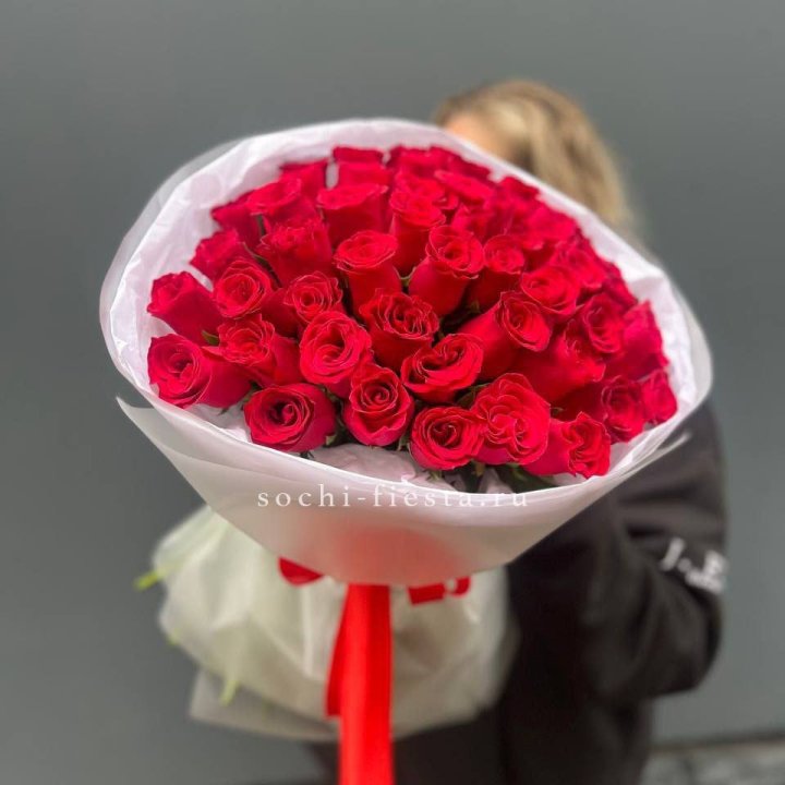55 красных роз "Амелия" в Новороссийске