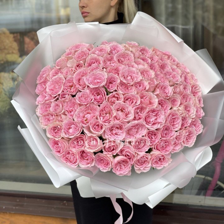 101 нежно-розовая роза в Новороссийске