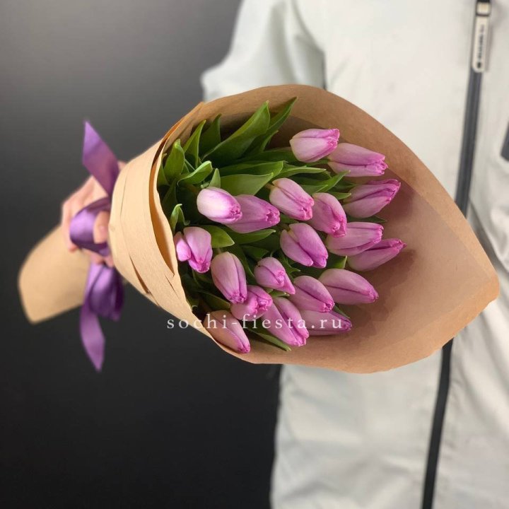 19 розовых  тюльпанов в Новороссийске