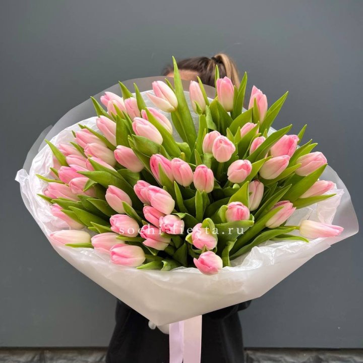 Букет тюльпанов нежно-розовых в Новороссийске
