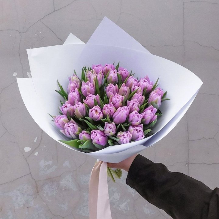 35 сиреневых тюльпанов в Новороссийске